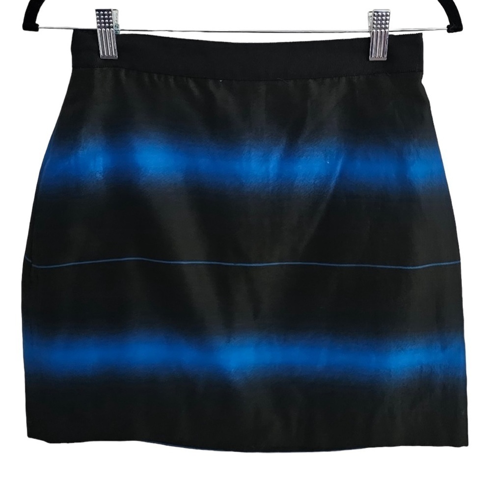 Marc by Marc Jacobs Lida Mini Skirt Striped Silk Cotton Blue Astor
